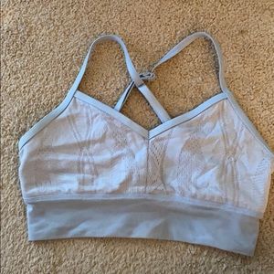 EUC Alo light blue breathable strappy bra